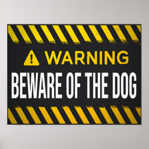 Poster Beware of the Dog Sign