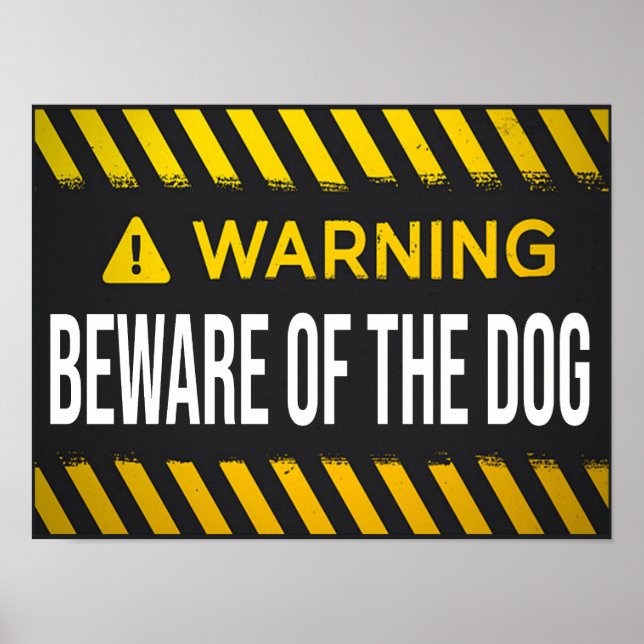 Poster Beware of the Dog Sign (Devant)