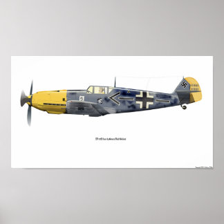 Poster BF-109E Flown Par Ge. Galland, 1940
