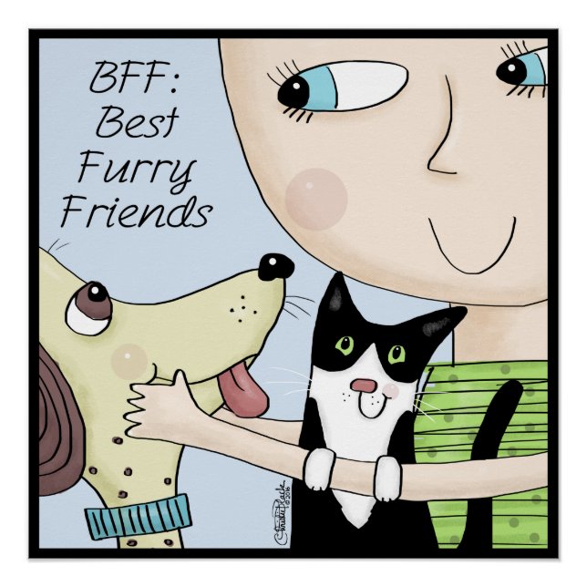 Poster BFF : Meilleur ami-personne avec le chien et le ch (Devant)