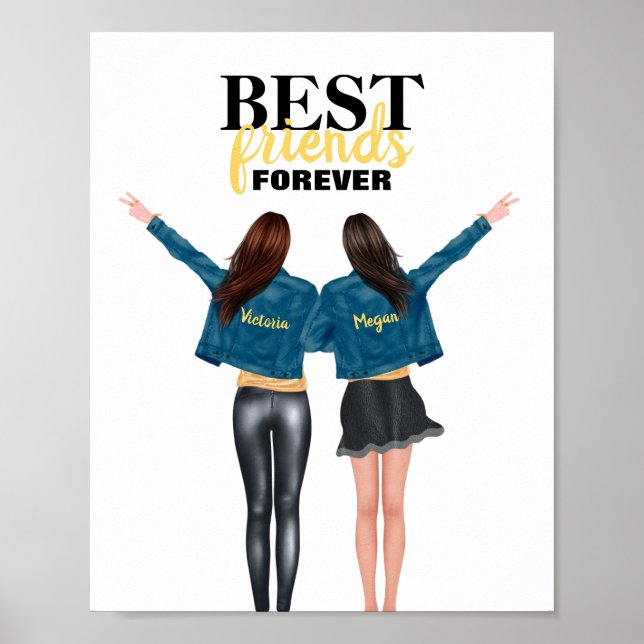 Poster BFF Meilleurs amis pour Jean Jacket (Devant)
