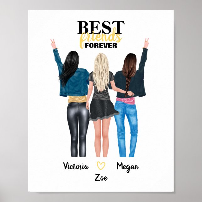 Poster BFF Meilleurs Amis Pour L'Art Murale (Devant)