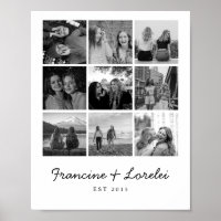 BFF moderne Best Friends Photo Collage noir blanc