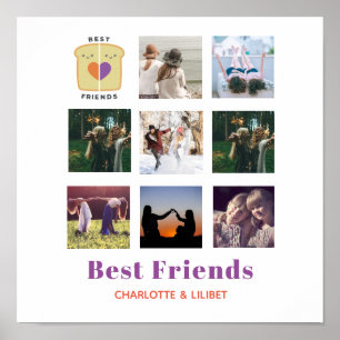 Poster BFF Photo Collage Cadeau Peanutbeurre Jelly Sandwi