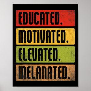 Poster Bhm Melanated élevée instruite motivée Afro Bla