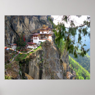 Poster Bhoutan Temple du monastère Taktsang - Nid du tigr