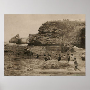 Poster BIARRITZ - Rocher de la Virge et Bains du port
