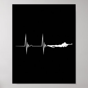 Poster Biathlète tir Sport Heartbeat Ekg Pulse Biath