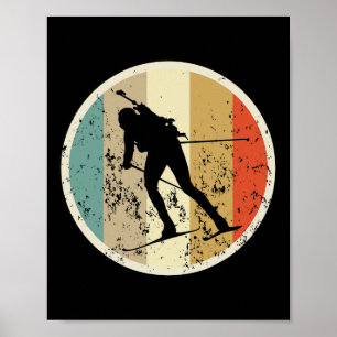 Poster Biathlon Biathlète Ski Sports d'hiver Neige