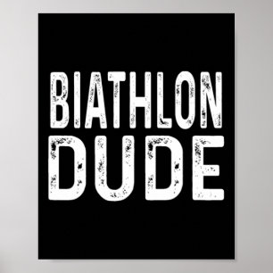 Poster Biathlon Dude détendu Sprint Poursuit Relay Trac