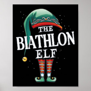 Poster Biathlon Elf Christmas Group Xmas Pajama Party