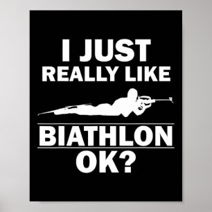 Poster Biathlon Funny Prone Position Biathlète Tir S