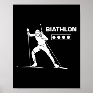 Poster Biathlon Ski Ski Sports d'hiver Ski de fond