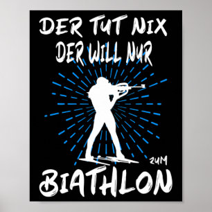 Poster Biathlon Sport d'hiver Biathlet Funny Biathlon
