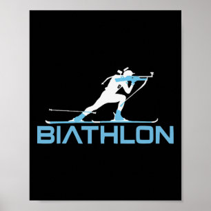 Poster Biathlon Sport hivernal Ski Riffle tir Biath