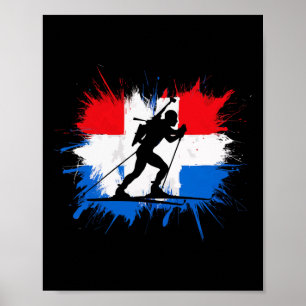 Poster Biathlon Sport hivernal Ski Riffle tir Biath