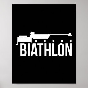 Poster Biathlon tir tir tir canon ski Biathlète