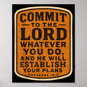 Poster Bible chrétienne Confiez au Seigneur quoi que vous