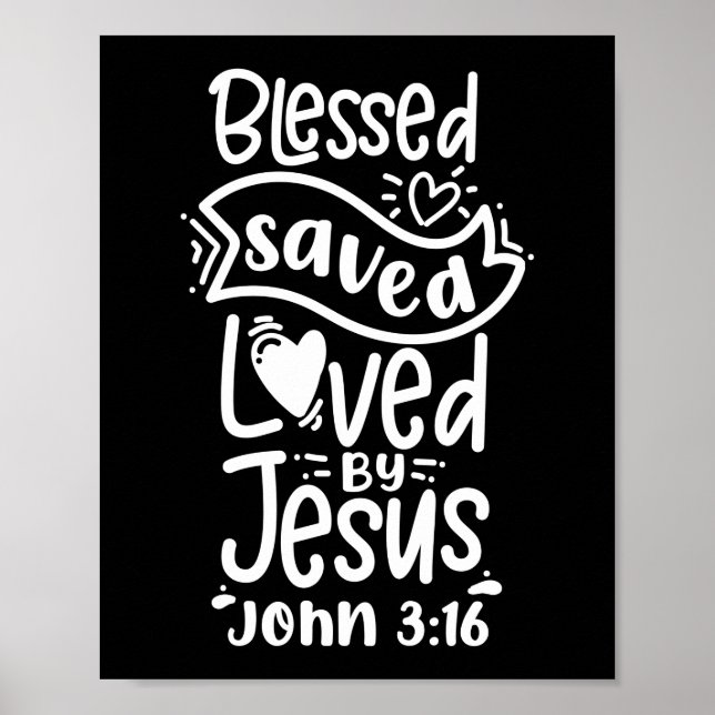 Poster Bible chrétienne Verse Jean 3:16 (Devant)