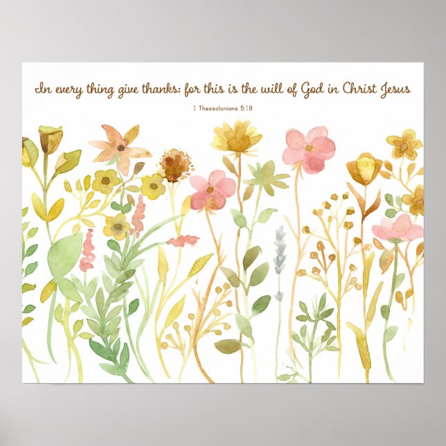 Poster Bible Écriture 1 Thessaloniciens 5:11 Fleurs sauva (Devant)