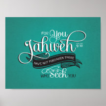 Poster Bible Écriture Psaumes 9:10 Wall Art