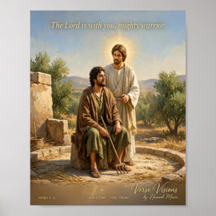 Poster Bible KJV-Le Seigneur est avec vous, guerrier puis