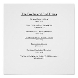 Poster BIBLE : Les temps de fin