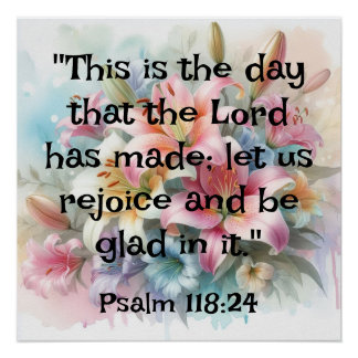 Poster Bible motivational text on floral watercolor