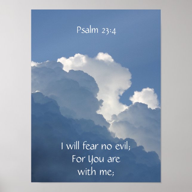 Poster Bible Scripture Psalm 23:4 Fear No Evil... (Devant)