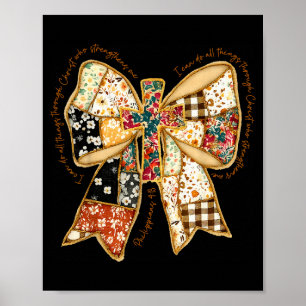 Poster Bible Vers Coquette Chrétien Jésus Nœud Patchwork