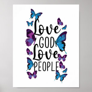 Poster Bible Verse Amour Dieu Aimer les gens Papillon
