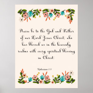Poster Bible Verse Art - Ephésiens 1:3