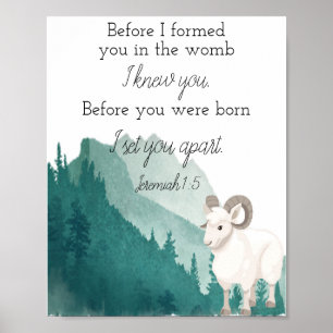 Poster Bible Verse Art Print Jeremiah 1:5