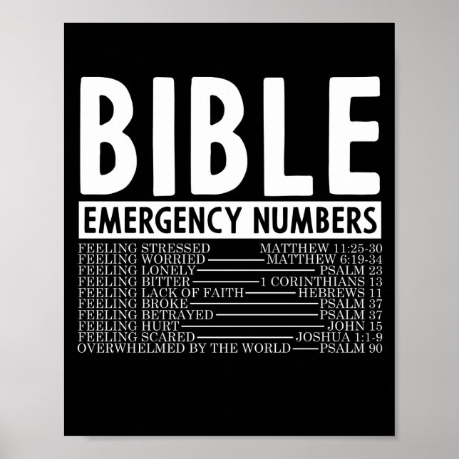 Poster Bible Verse Bible Numéro d'urgence Dieu (Devant)