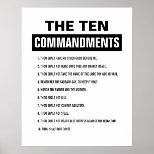 Poster Bible Verse Chrétien Religieux Dix Commandements