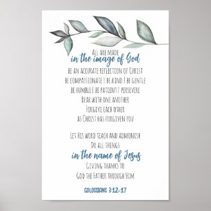 Poster Bible Verse Écriture Mur Art Image de Dieu