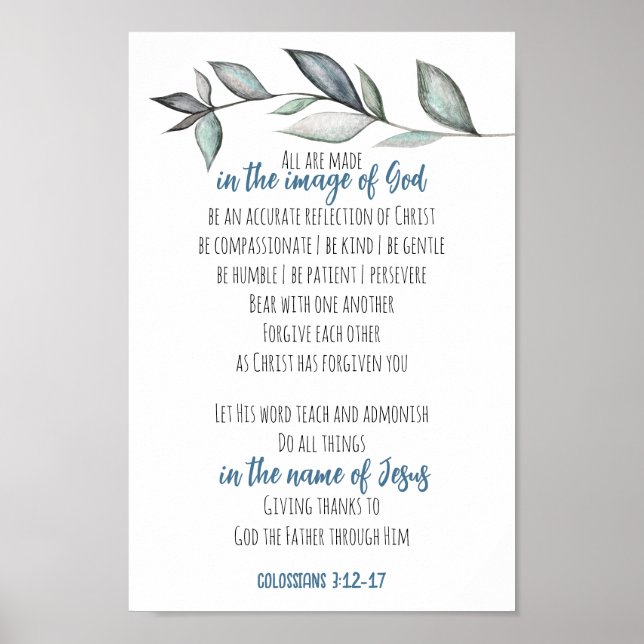 Poster Bible Verse Écriture Mur Art Image de Dieu (Devant)
