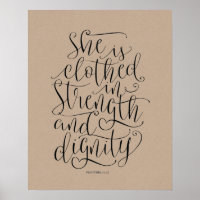 Bible verse mur art proverbes 31:25 calligraphie v