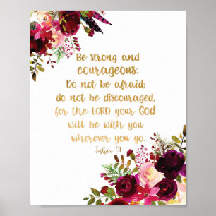 Poster Bible Verse Mur Art Soyez Forts Et Courageux
