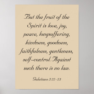 Poster Bible Verse Oeuvre d'art, Fruit de l'Esprit