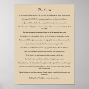 Poster Bible Verse Print, Psaume 91