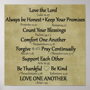 Poster Bible Verse Règles de famille