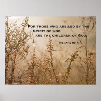 Poster Bible Verse Romains 8:14 Esprit de Dieu