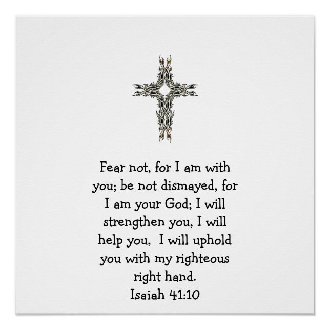 Poster Bible Verses Inspirational Quote Isaiah 41:10 (Devant)