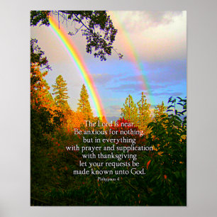 Poster Bible Verset Double Rainbow Photo Canvas Imprimer