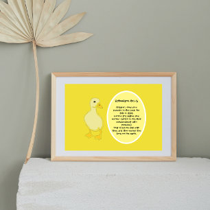 Poster Bible Verset Jaune Caneton Chambre de Bébé