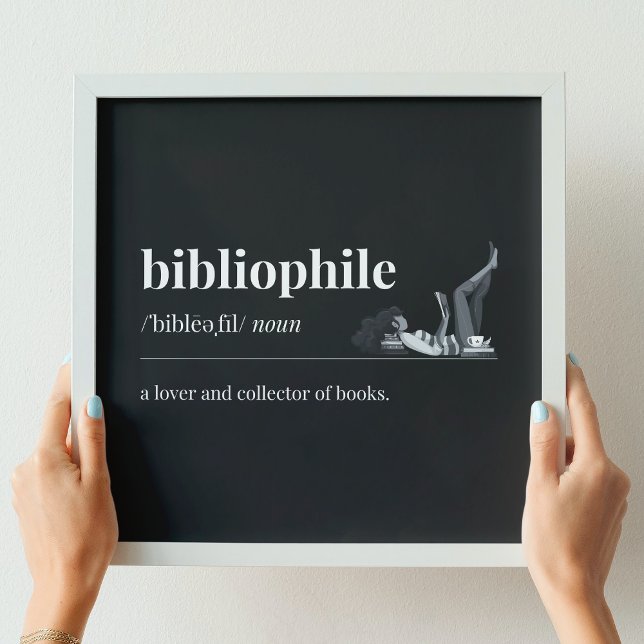 Poster Bibliophile Définition d'un amoureux des livres (N (Créateur téléchargé)