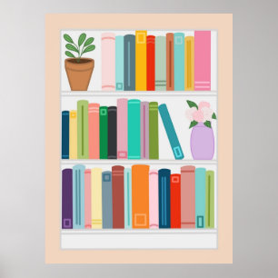 Poster Bibliothèque colorée