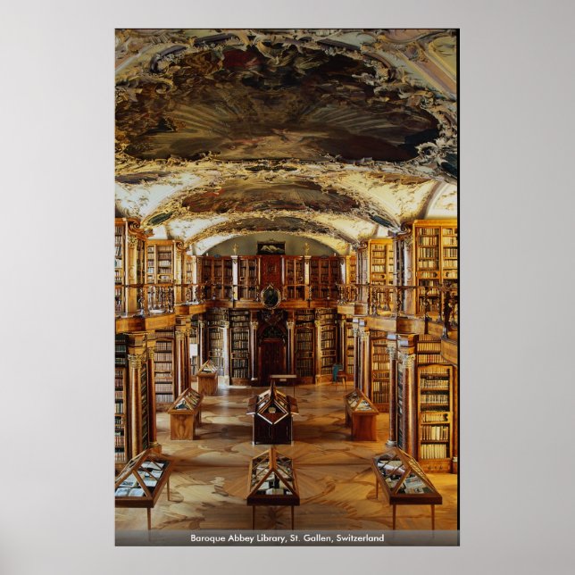Poster Bibliothèque de l'abbaye baroque, Saint-Gall, Suis (Devant)