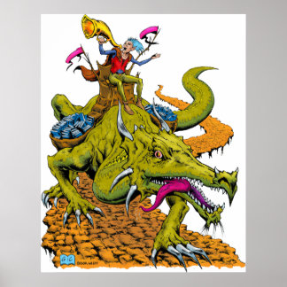 Poster Bibliothèque Dragon
